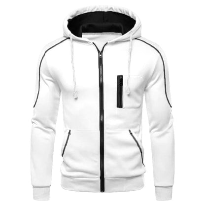Men's Long Sleeve Zip Up Hoodie Casual Athletic Sweatshirt Hooded Jacket with Pockets Spring Fall Warm Fleece Lined Coat Outwear