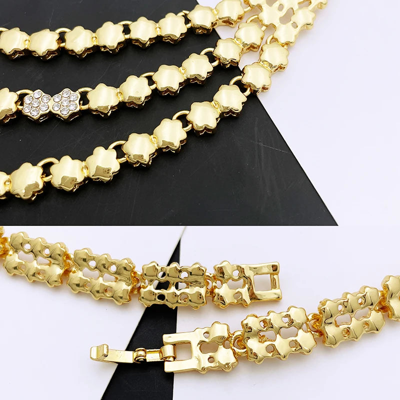 Conjuntos de Joias de Cor Dourada para Mulheres, Conjuntos de Colares para Mulheres, bijoux de mode, conjuntos de joias