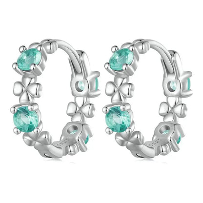 925 Sterling Silver European Simple CZ Ear Buckles Heart Hoop Earrings for Women Wedding Gift Minimalism Jewelry E737