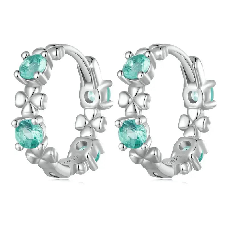 925 Sterling Silver European Simple CZ Ear Buckles Heart Hoop Earrings for Women Wedding Gift Minimalism Jewelry E737