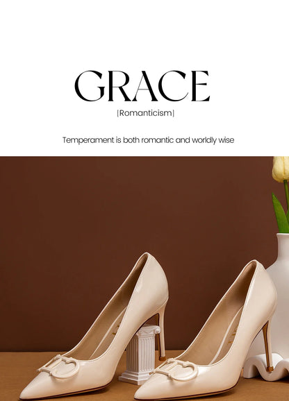Woman shoes  High Heels New Pointed Metal Buckle Party Carnival Women's Shoes 9cm