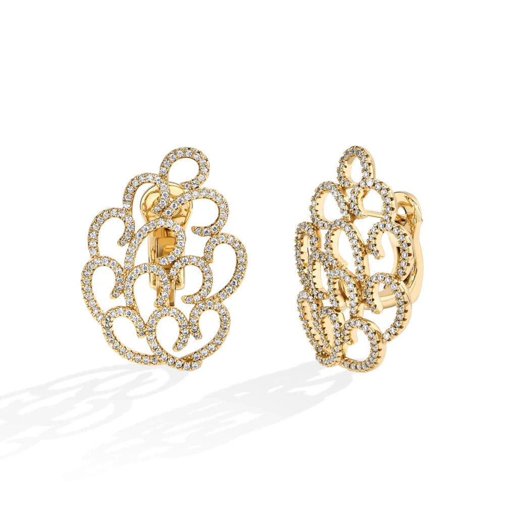 Women's Earrings For Party S925 Silver Moissanite Earrings D VVS1 Yellow Gold Plated Gifts Sparkling Jewelry