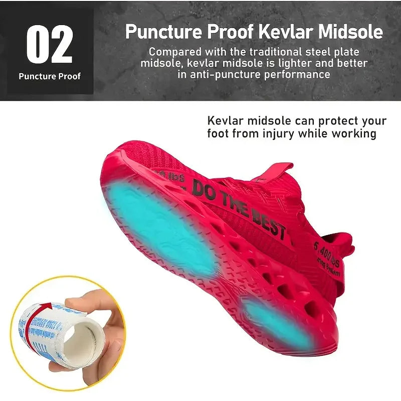 Steel Toe Safety Shoes for Men Women Light Protective Work Sneaker Anti-puncture Work Shoes Unisex Coustruction Safety WorkBoots
