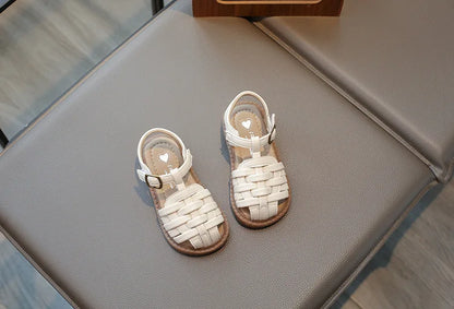 Kids Sandals 2026 Summer Sandals for Boy Fashion Children Cut-Outs Beach Shoes Braided Style Causal Walking Flat Sandals