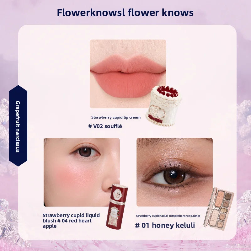 Gift Box Makeup Set Little Angel Full Box Lip Glaze Blusher Shell Jewelry Flower Know Birthday Gift Kit