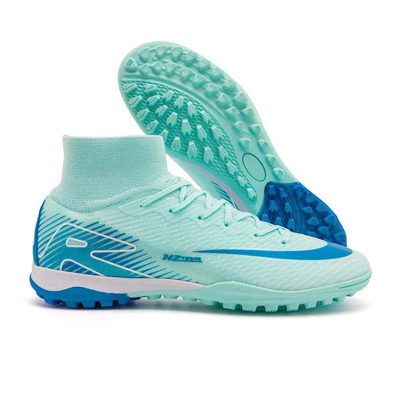 Kids Soccer Cleats for Boys and Girls Youth High-top Football Shoes Outdoor Athletic Turf Soccer Shoes