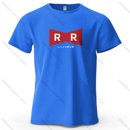 Red Ribbon Army Printed Men's T-Shirt 100% Cotton Oversized Anime Graphic Tees for Women Tops Tees Casual Streetwear