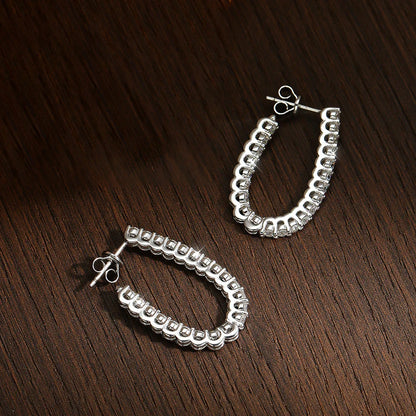 2.2mm Full Moissanite Hoop Earrings S925 Sterling Silver Sparkling Diamond Stud Earring With Certificate Original Fine Jewelry