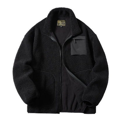 Casaco Masculino Grosso de Moletom Forrado Jaquetas Masculinas de Moletom Berbere Gola Alta Vintage de Lã Polar Casaco de Inverno Quente 패딩