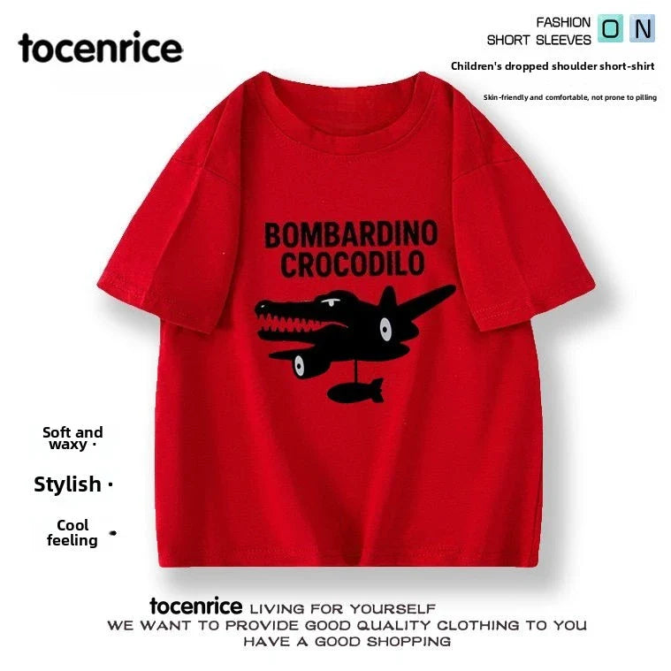 Children's Summer High Quality Cotton Short Sleeve Parent-Child Clothing Trend T-Shirt