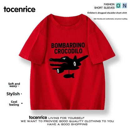 Children's Summer High Quality Cotton Short Sleeve Parent-Child Clothing Trend T-Shirt