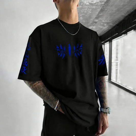 Printed T-shirt 2025 Men's and Women's Summer New Street Hip Hop Y2K Casual Loose Parent Child Top
