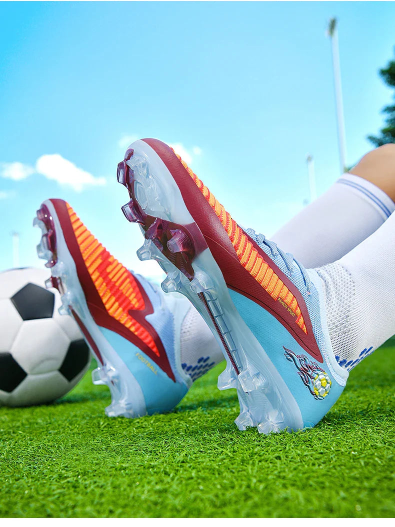 New Men Football Boots Outdoor Sport Boys Long Spikes Training Cleats Soccer Shoes Adult Non Slip Breathable Match Comfortable