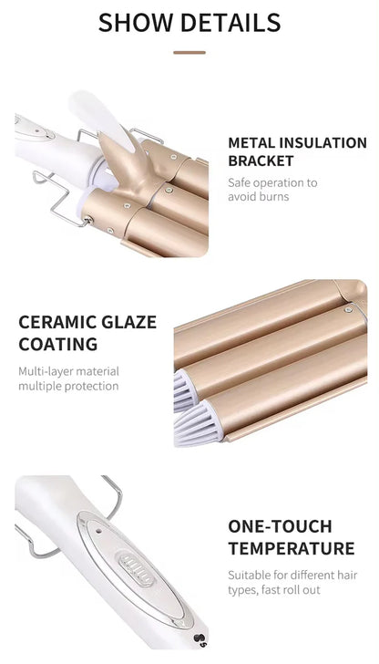 Professional Hair Tools Curling Triple Barrel Hair Styler Hair Curlers Electric Curling Hair Waver Styling Tool
