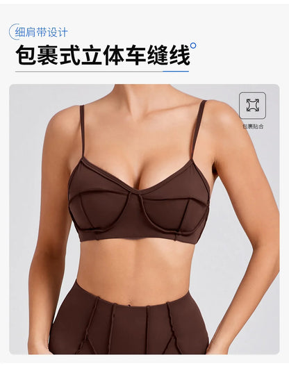 Yoga Sports Fitness Sets High Waist Hip-lifting Trousers Open Back Bra Suit Casual Running Workout Gym Leggings Sexy Sets Women
