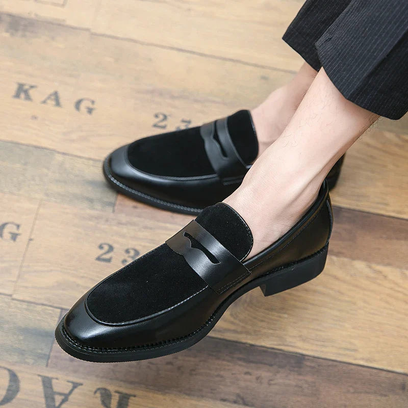 Mens Leather Designer Brand Casual Classic for Men Smile Breathable Office Loafers Formal Business Footwear Dress Shoes Flats 48