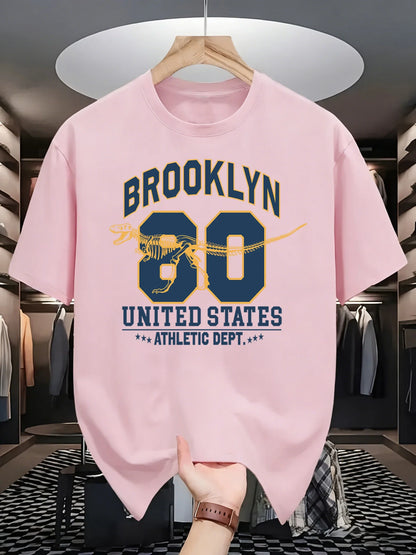 Brooklyn United States Athletic Dept Men T Shirt Soft All-Match Fashion Sportswear Summer O-Neck Tee Unisex Loose Cotton Clothes