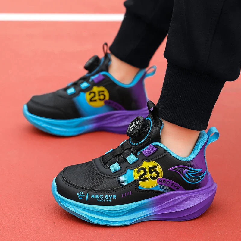 Children‘s Breathable Basketball Shoes Non-slip Sports Training Shoes Outdoor Lace-up Boys Girls Jogging Sneakers Athletic Shoes