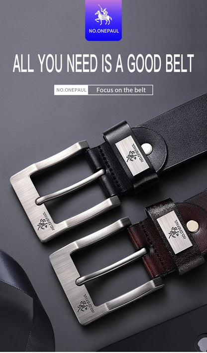 Men's Cow Leather Belts Luxury Strap Male Belts For Fashion Classice Vintage Pin Buckle Men Belt High Quality