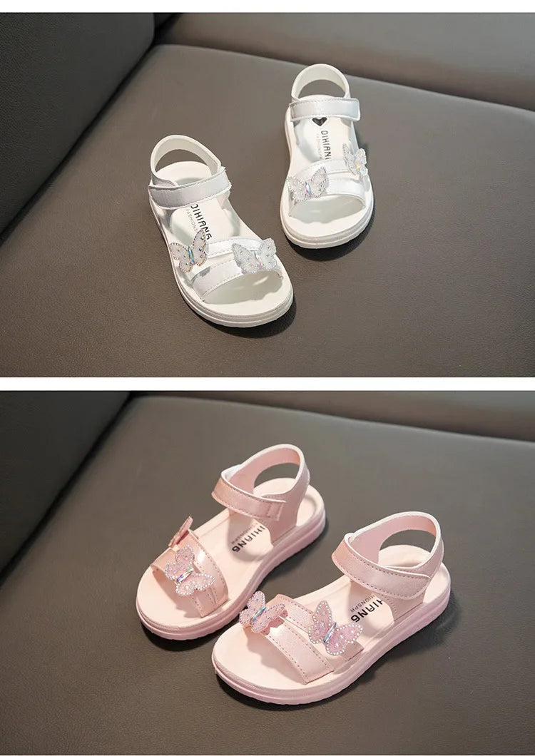 Summer Sandals for Girls Colorful Bow Children's Sandals Shoes Anti Slip Wear-resistant Soft Bottom Girls Shoes Free Shipping