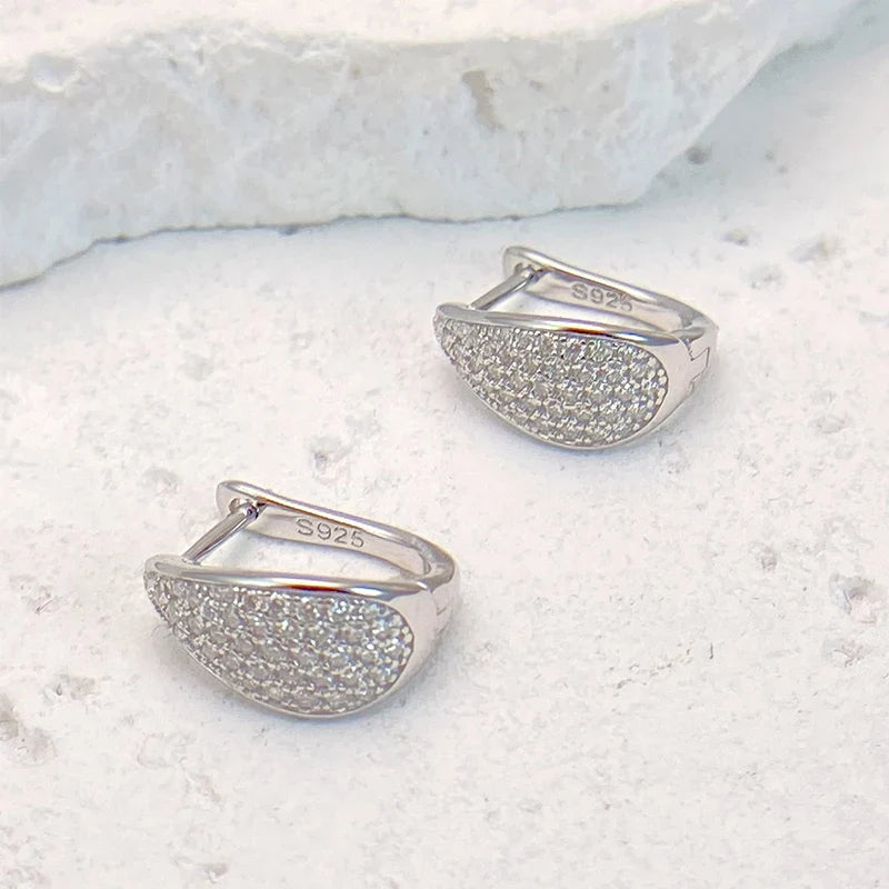 Full D Color Moissanite Earrings 925 Sterling Silver for Women Lab Diamond Plated White Gold Earrings Wedding Jewelry