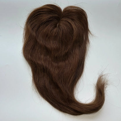 Human Hair Topper For Women Toppers With Bangs Clips In Hairpieces 100% Human Hair Wigs Natural Straight Hair Blonde Silk Base