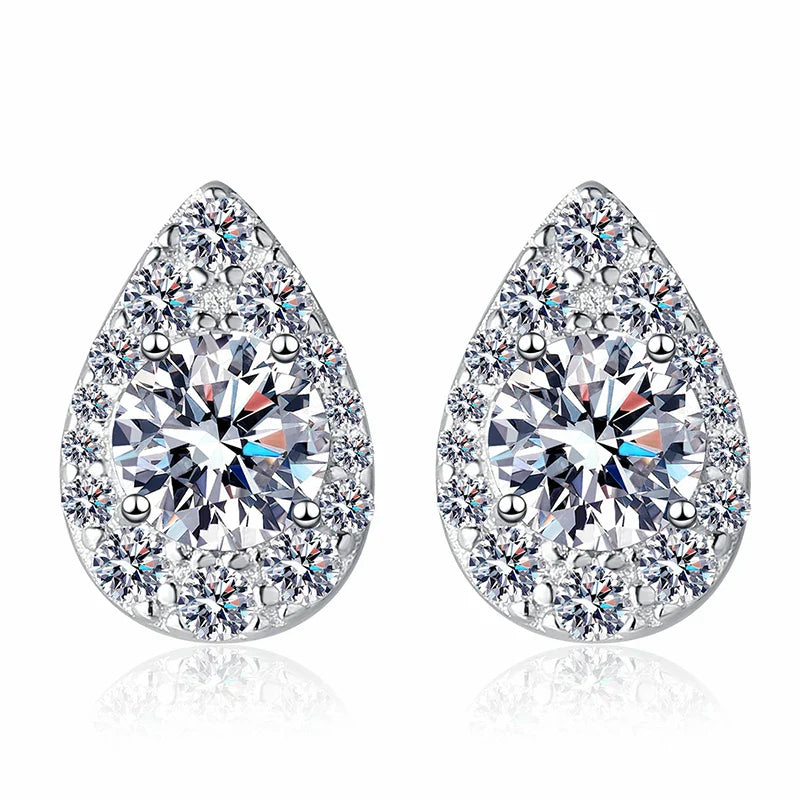 1cttw Sparkling Moissanite Stud Earrings for Women Engagement Birthday Gift Jewelry 100% 925 Sterling Silver Wholesale