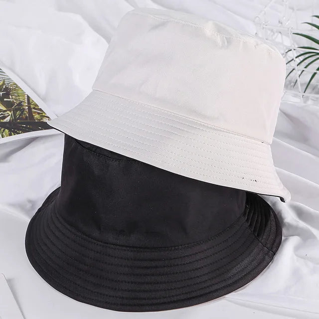 Double-sided Wearing Cap Solid Color Bucket Hat Men Women Sun Hat Reversible Fisherman Hat Summer Panama Cap Sun Fishing Gorros