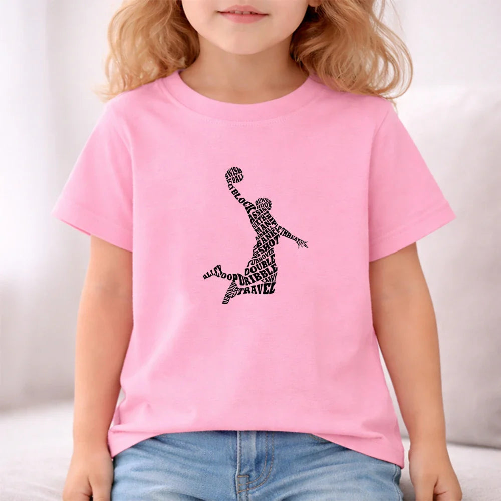 Kids Sets white T-Shirt Basketball shooting cool Boy black Girls red Casual Tops TShirt+Shorts Children's Summer Short Sleeve