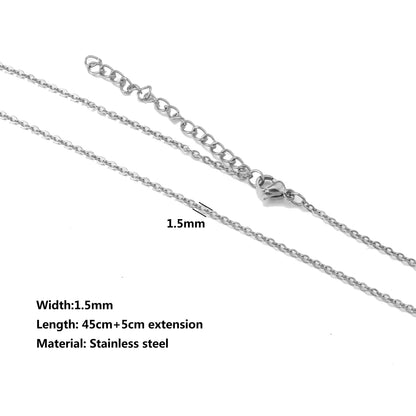 5pcs Stainless Steel Bead Chain Cuba Cross O Ripple Chain Necklace Plated Gold 45CM Adjustable Chain Lobster Clasp DIY Necklace
