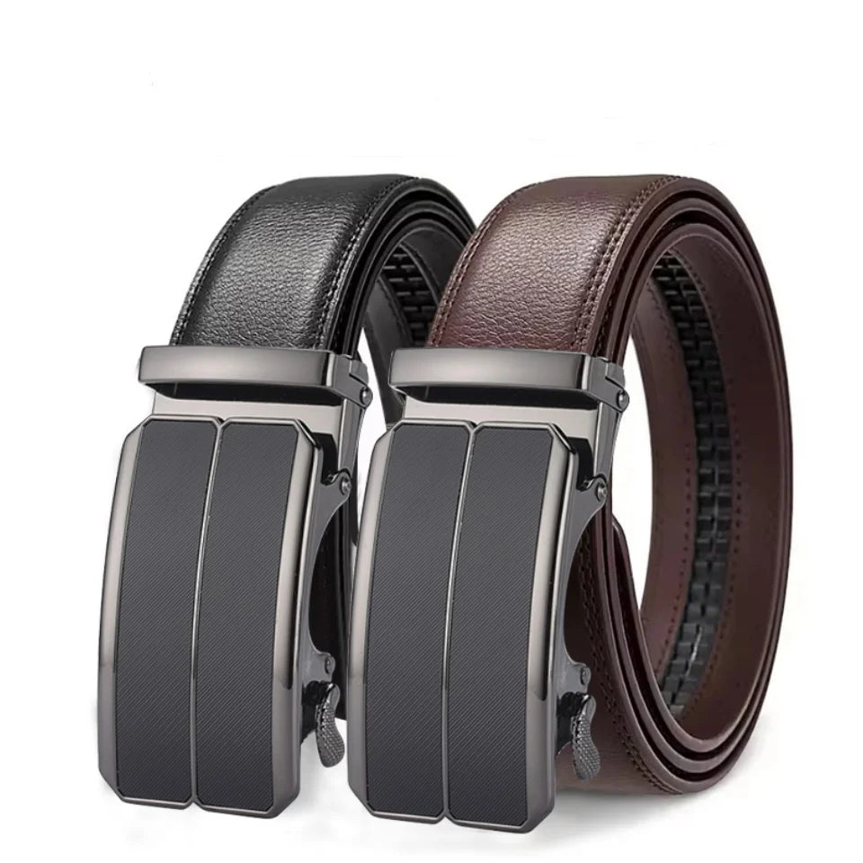 Men's Automatic Belt Adjustable Ratchet Belt for Men Brown/Black High-Quality Genuine Leather Belt Business Casual Belt for Men