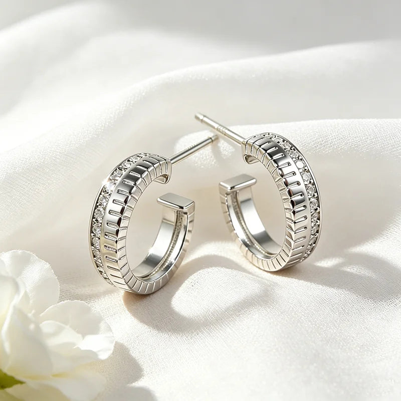 1mm Brilliant cut Full Moissanite Stud Earrings for Women D Color Sparkling Party Girls Jewelry 100% 925 Sterling Silver