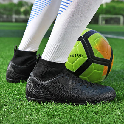 Men & Women TF Stud Football Boots, Anti-slip, Leather Material, Suitable for Student & Adult Training, Artificial & Natural Gra