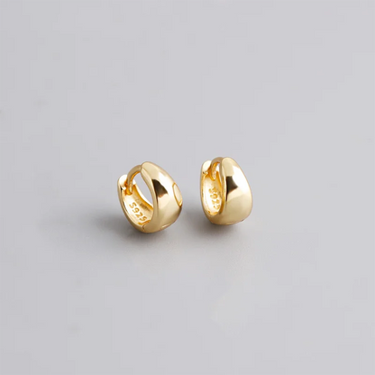 925 Sterling Silver Fine Matte Simple Wide Huggies Gothic Hoop Earrings for Women Unisex Piercing Rock Jewelry Ear Buckle