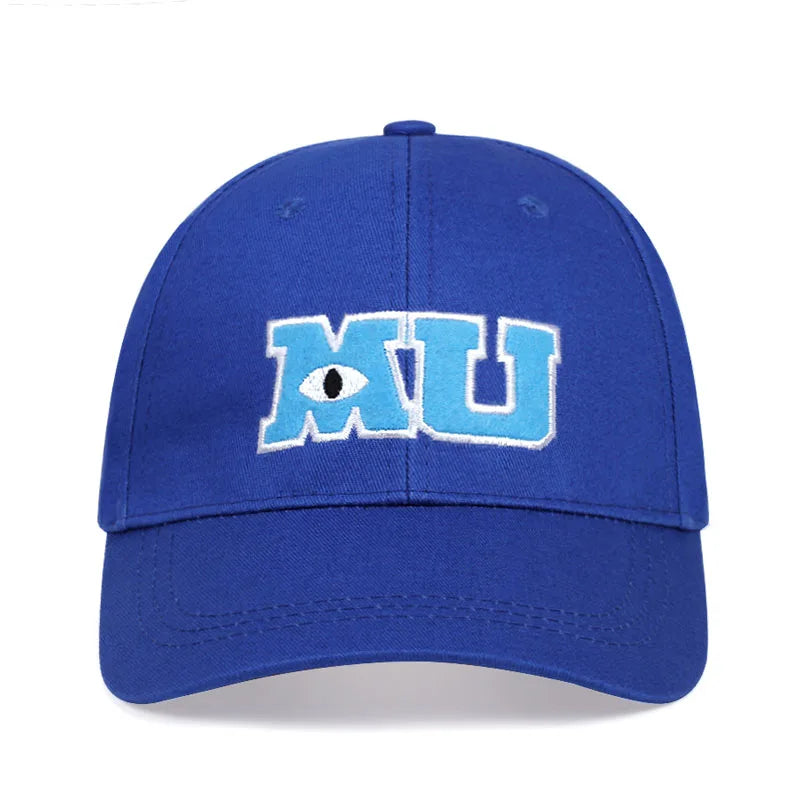 Fashion Men Baseball Cap Monsters University MU Letters Embroidery Caps Blue Hat Sun Hats Snapback Hats