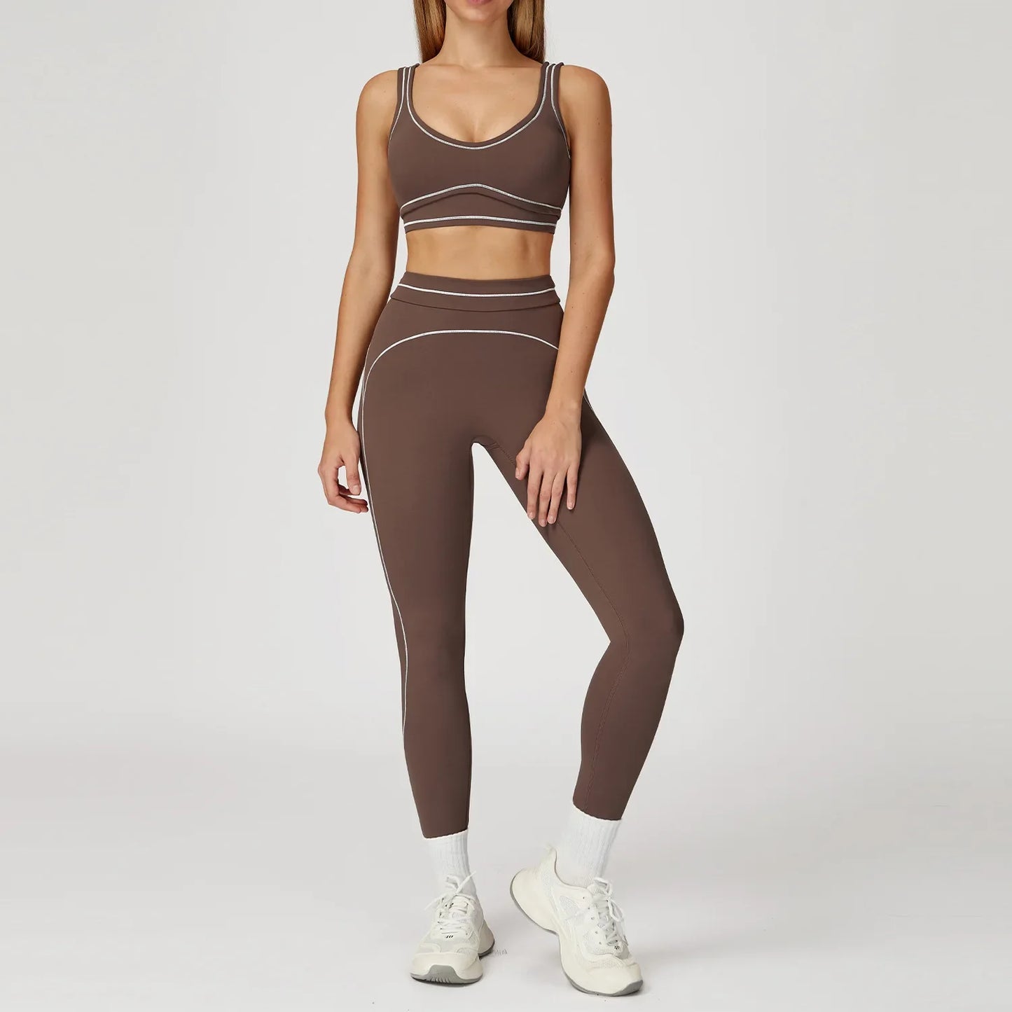 Nylon Yoga Set Women's Tracksuit Gym Push Up Set Woman 2 Pieces Leggings Sports Bra Breathable Sportwear Woman Clothes