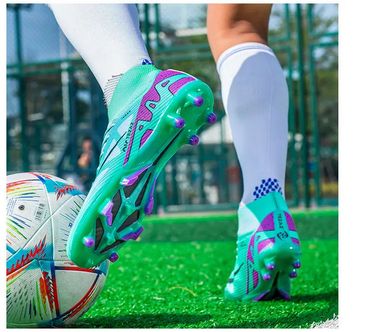 TF/FG Lightweight Ankle Football Boots Men's Football Shoes Outdoor Anti slip Grass Professional Training Tournament Sports Shoe