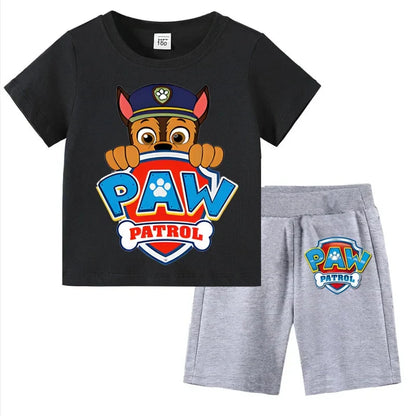 Kids Set Boys Short Sleeve T-Shirt Top+Shorts 2-Piece Outfits Boys Cartoon Suit 3-8Years Children Clothes For Summer
