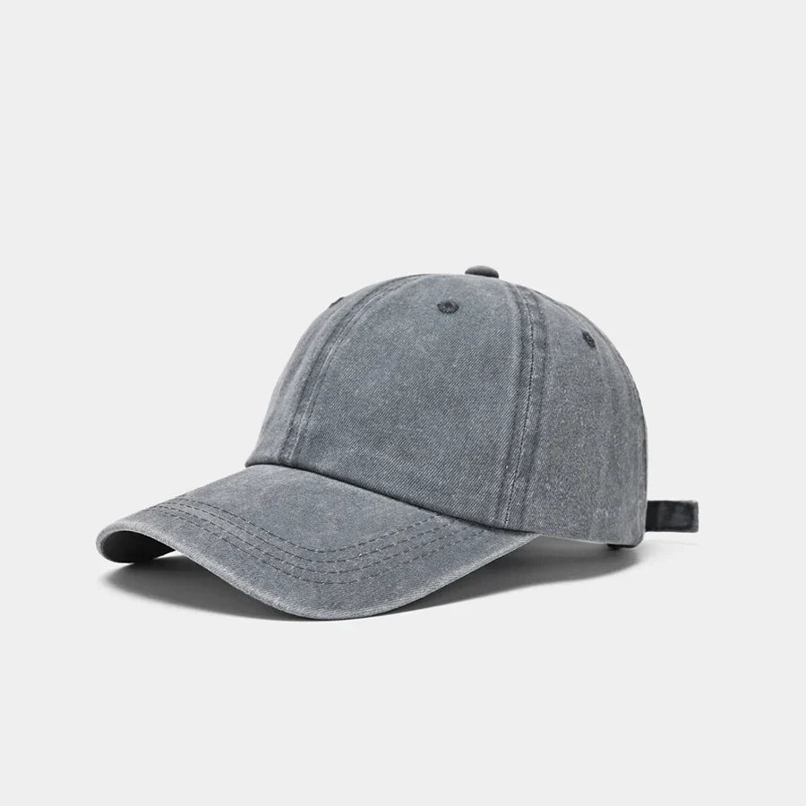 Hat Men's Washed Coated Baseball Cap Color Tile Korean Version Simple Dome Cap Solid Color Sports Sun Hat