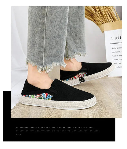 Sapatilhas Casuais Masculinas de Lona Tênis Masculino Slip-on Vulcanizado Confortáveis Sapatilhas Masculinas Mocassins Sapatos de Condução Zapatos Hombre