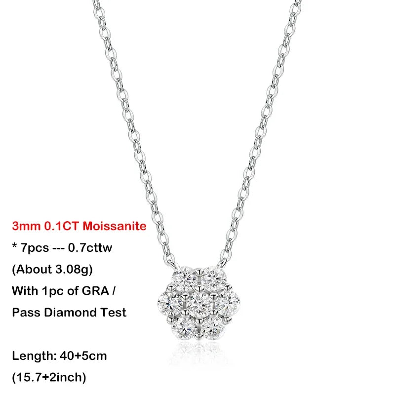 Flower GRA Certified Full 1.5/2.5/3mm D Color Moissanite Bracelet for Woman Men Silver 925 Diamond Hand Link Bracelets Gift