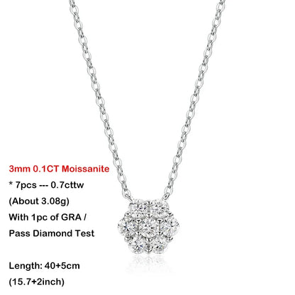 Flower GRA Certified Full 1.5/2.5/3mm D Color Moissanite Bracelet for Woman Men Silver 925 Diamond Hand Link Bracelets Gift