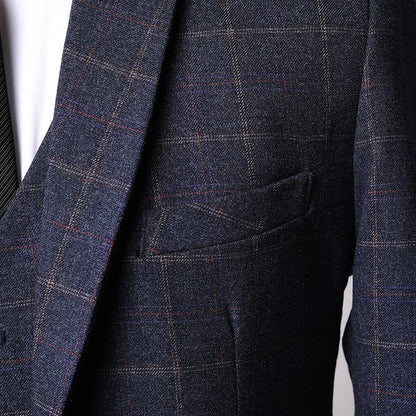 Blazer Vest Pants  Boutique Plaid Men's Formal Groom Wedding Dress Slim Suit 3Pcs or 2Pcs Men's Casual Business Suit Tuxedo