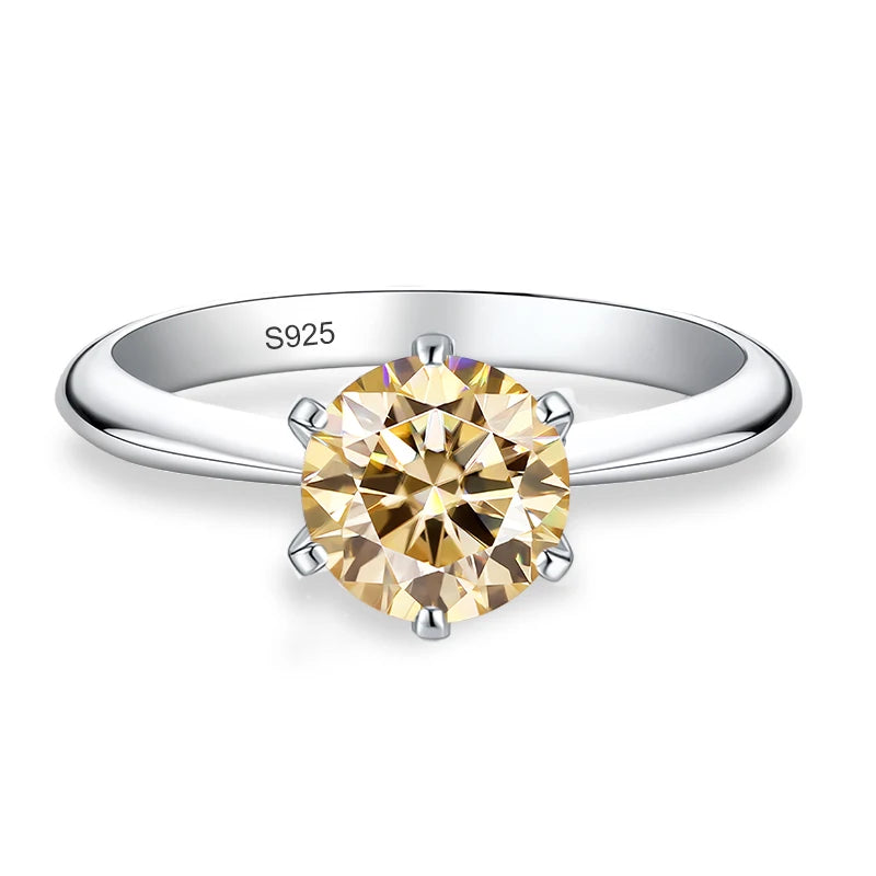 0.5ct 1ct 2ct 3ct Blue Pink Purple Black Moissanite Rings for Women Sterling 925 Silver Wedding Party Band Woman's Ring