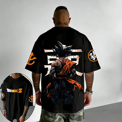 Anime Cotton T-shirt Summer New Style Co Branded Men's and Women's Street Hip Hop Loose Casual Short Sleeve Top
