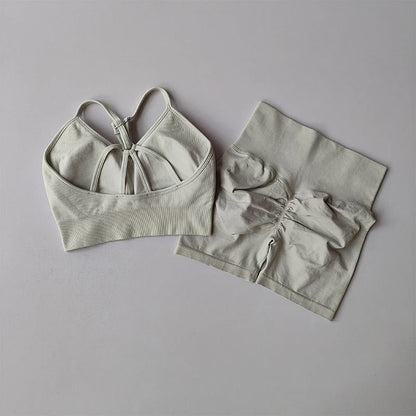 Butt Lifting Fitness Shorts Lifting Set for Women's Elastic Breathable Quick-drying Sports Underwear Beautiful Back Yoga Suit
