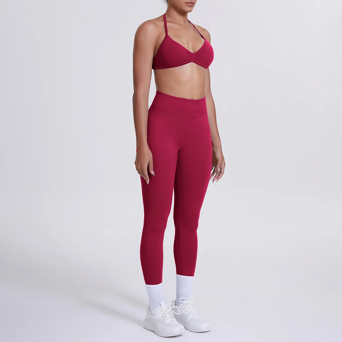 Women 2pcs Patchwork Sport Yoga Suit Training Sleeveless Sport Gym Tops Tummy Control Slimming Booty Leggings Yoga Suit Sports