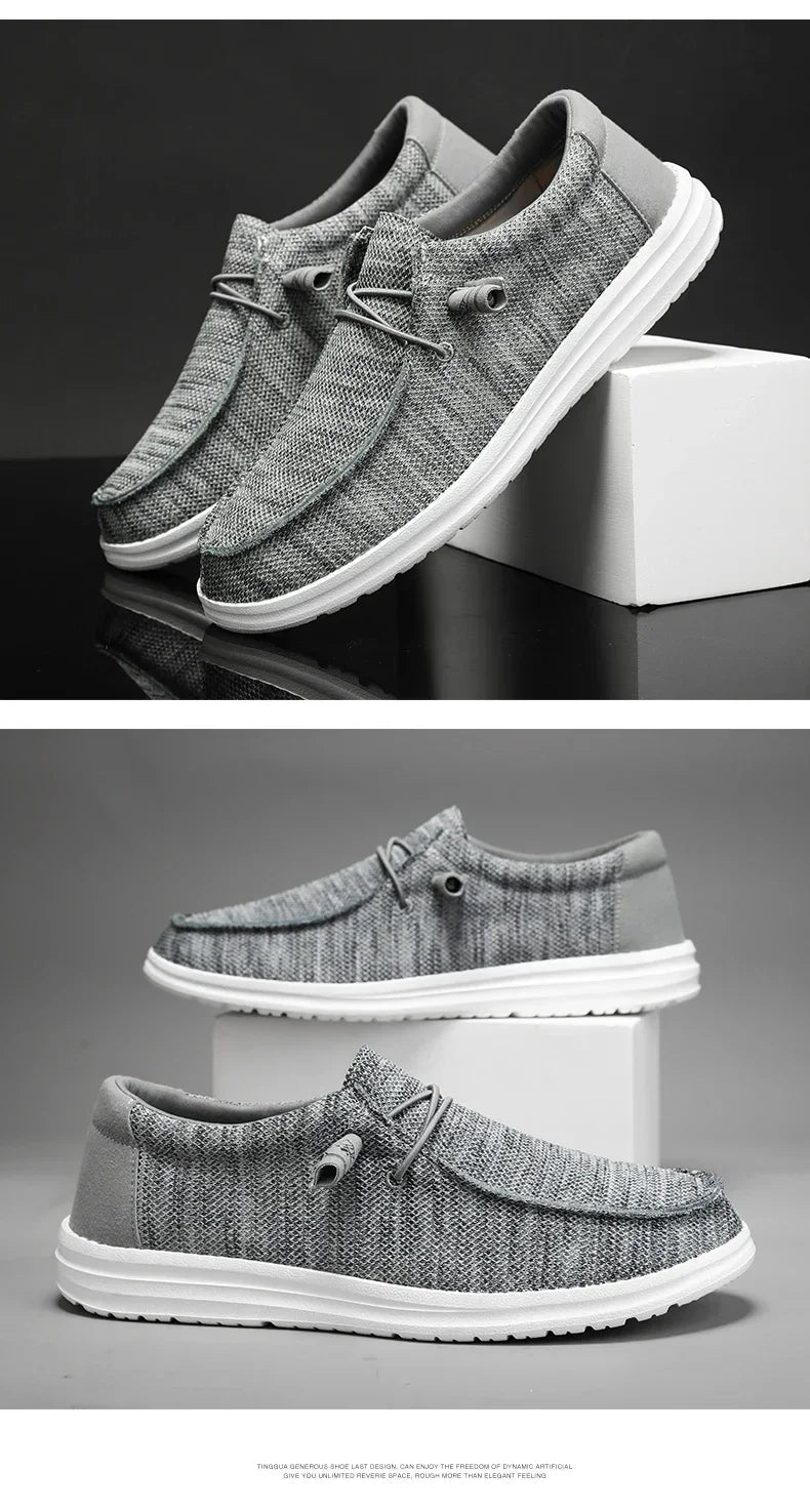 Sapatos de Lona Masculinos Casuais Slip On Alpargatas Homens Moccasins Mocassim Masculino Leve Respirável Tamanho Grande 50