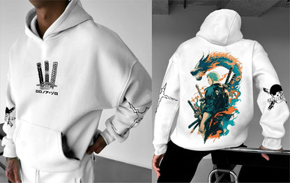 Anime Hand-painted Printed Hoodie 2025 Spring/Autumn Unisex Hip Hop Casual Loose Parent Child Pure Cotton Sweater Top
