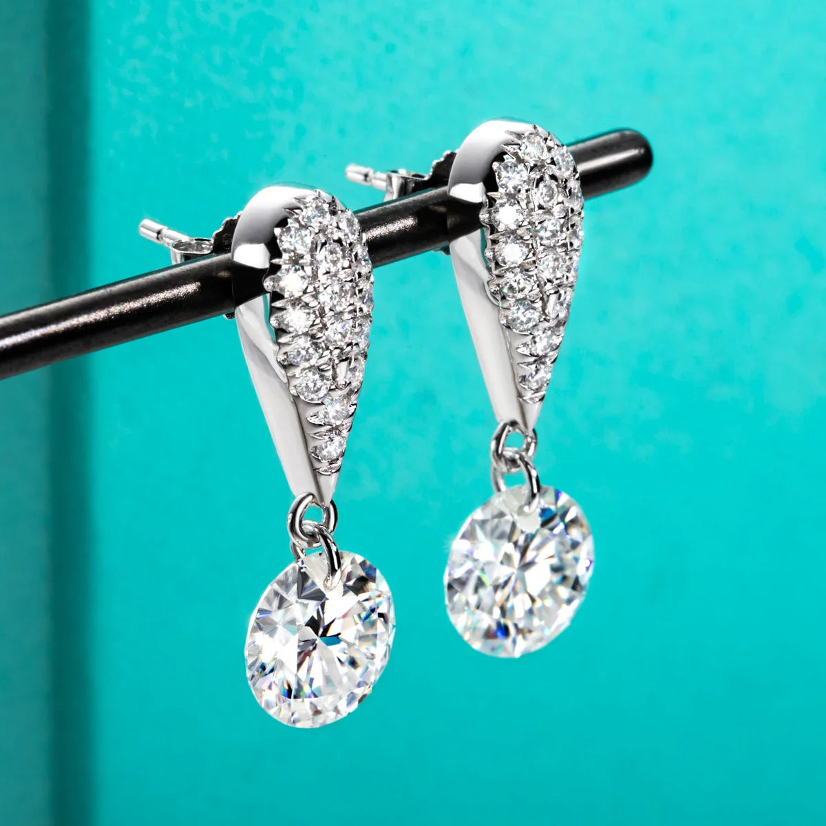 6cttw D Color Moissanite Drop Earrings 18K Gold Plated 925 Sterling Silver Luxurious Stud Earring Women Gifts Wholesale
